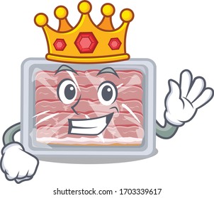 A Wise King of frozen smoked bacon mascot design style