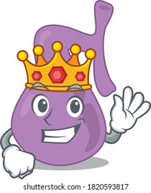 A Wise King of gall bladder mascot design style with gold crown