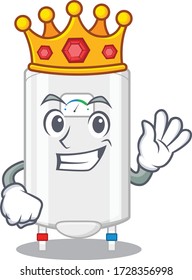 A Wise King of gas water heater mascot design style