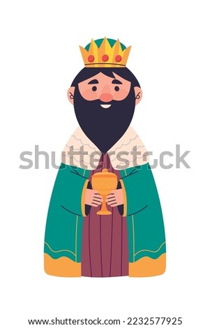 wise king gaspar with gift at epiphany
