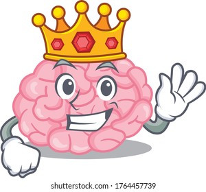 Un rey sabio del estilo de diseño de mascota del cerebro humano