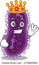 A Wise King of lactobacillus rhamnosus bacteria mascot design style