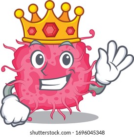 A Wise King of pathogenic bacteria mascot design style