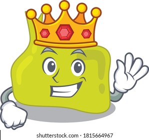 A Wise King of pituitary mascot design style with gold crown