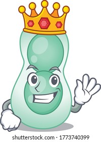 A Wise King of serratia marcescens mascot design style