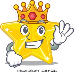 A Wise King of shiny star mascot design style
