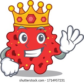 A Wise King of streptococcus pneumoniae mascot design style