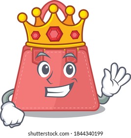 A Wise King of women handbag mascot design style with gold crown