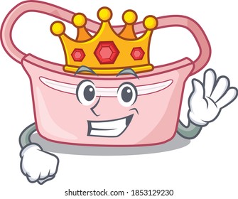 A Wise King of women waist bag mascot design style with gold crown