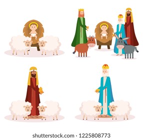 wise kings and baby jesus manger characters