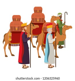 wise kings with camels manger characters