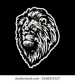 Wise Lion Head Vector Art