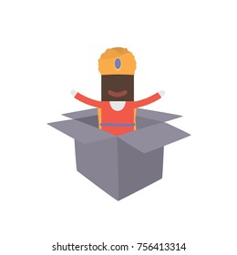 Wise man in a box, vector illustration design. Three wise men collection.