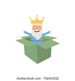 Wise man in a box, vector illustration design. Three wise men collection.