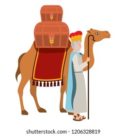 wise man with camel manger character