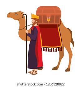 wise man with camel manger character