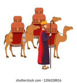 wise man with camels manger character