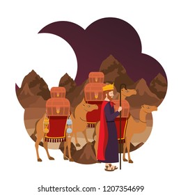 wise man with camels manger character