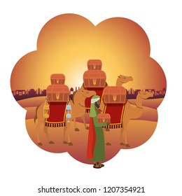 wise man with camels manger character