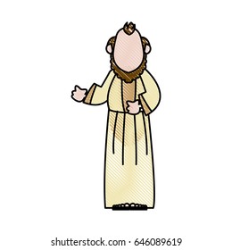 wise man cartoon epiphany tradition icon vector illustration graphic
