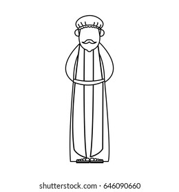 wise man cartoon epiphany tradition icon vector illustration graphic