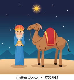 Wise man cartoon with gift design 