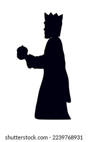 wise man character on white background