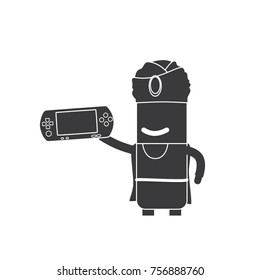 Wise man with a console, vector illustration design. Three wise men collection.