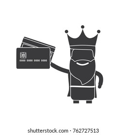 Wise man with a credit card, vector illustration design. Three wise men collection.