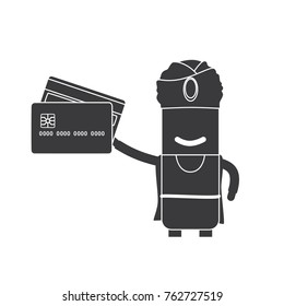 Wise man with a credit card, vector illustration design. Three wise men collection.