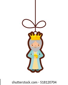 wise man epiphany manger character vector illustration design
