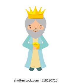 wise man epiphany manger character vector illustration design