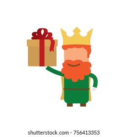 Wise man with a gift, vector illustration design. Three wise men collection.