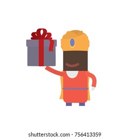 Wise man with a gift, vector illustration design. Three wise men collection.