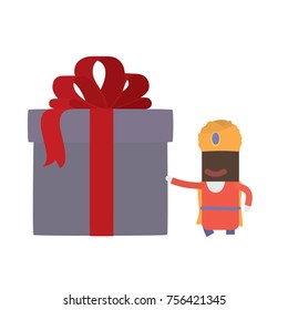 Wise man with a gift, vector illustration design. Three wise men collection.