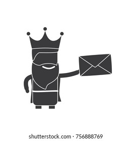 Wise man with a letter, vector illustration design. Three wise men collection.