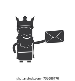 Wise man with a letter, vector illustration design. Three wise men collection.