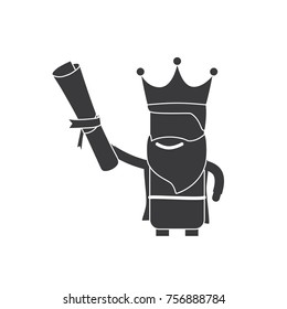 Wise man with a letter, vector illustration design. Three wise men collection.