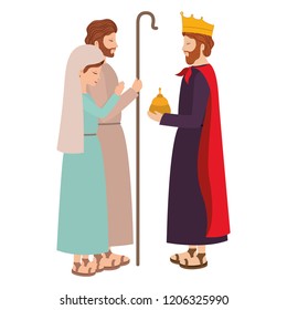 wise man with saint joseph and mary virgin