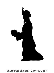 wise man silhouette icon vector isolated