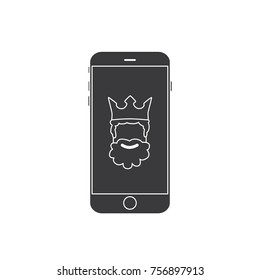 Wise man in a smartphone, vector illustration design. Three wise men collection.