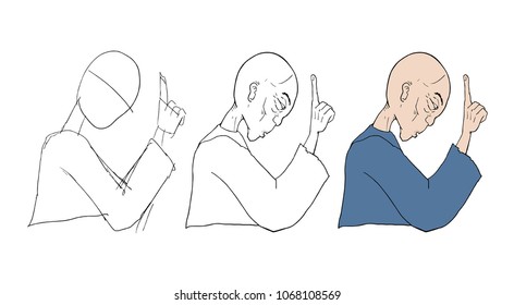 Wise man talking sketch