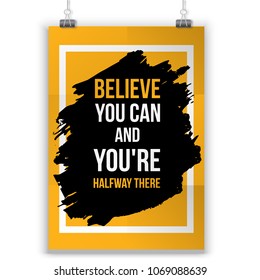 Wise massage about selfesteem. Vector motivation quote. Grunge poster. Typographic wisdom card for print, wall poster