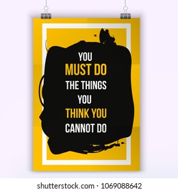 Wise massage about selfesteem. Vector motivation quote. Grunge poster. Typographic wisdom card for print, wall poster