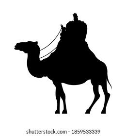 wise men in camel silhouette character vector illustration design