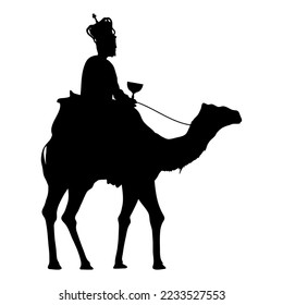 wise men gaspar in camel silhouette