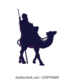 wise men on camel over white