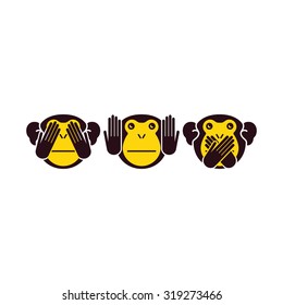 Wise monkey. Vector illustration.