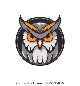 A wise and mysterious owl vector clip art illustration, symbolizing knowledge and intuition, perfect for educational materials and spiritual designs