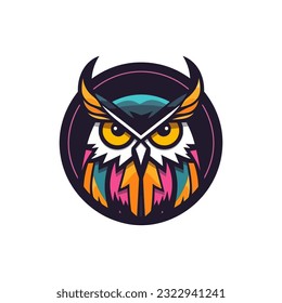 A wise and mysterious owl vector clip art illustration, symbolizing knowledge and intuition, perfect for educational materials and spiritual designs